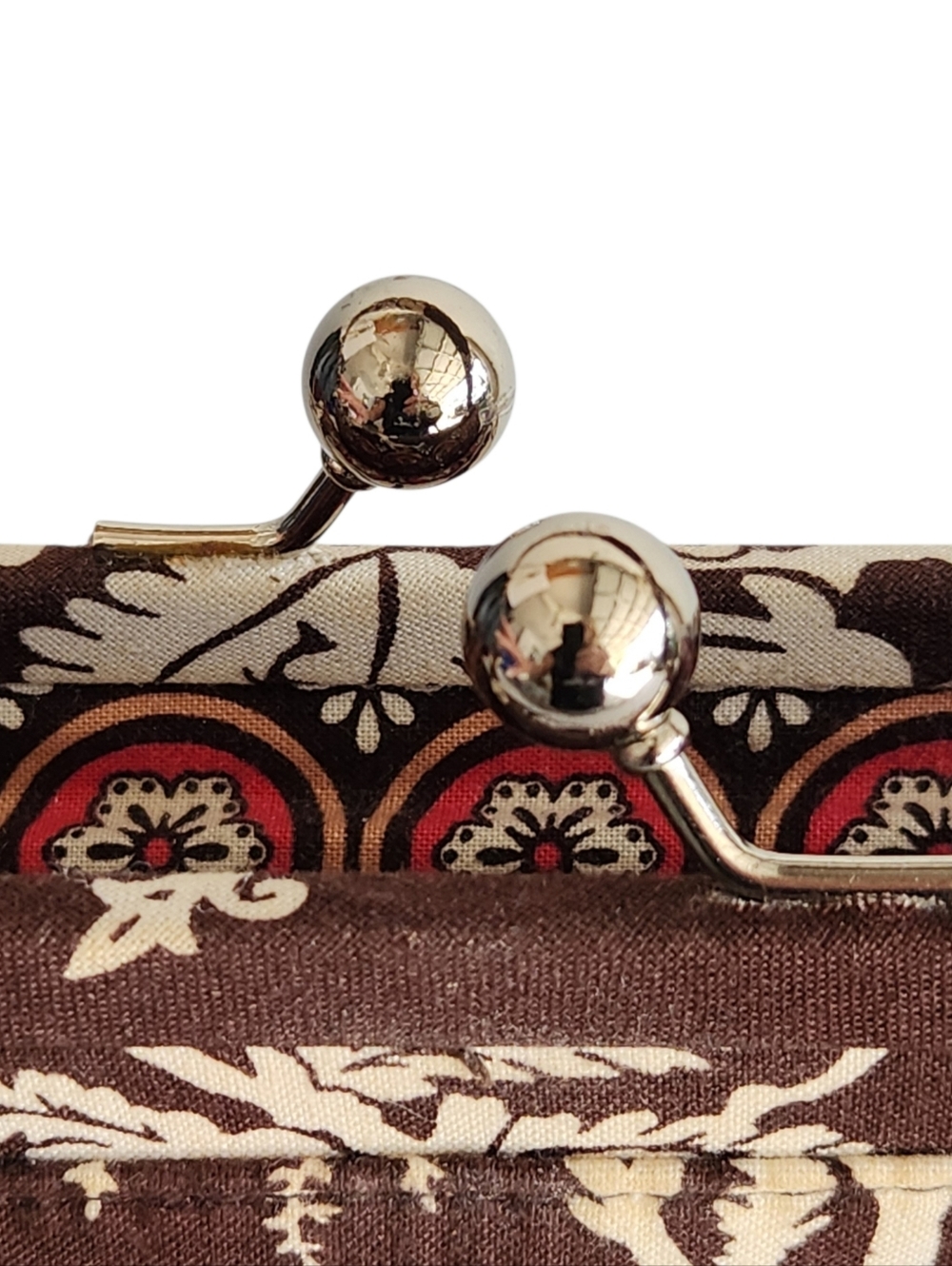 Vintage Y2K  Vera Bradley Morgan Kisslock Shoulder Bag Imperial Toile Brown - Picture 9 of 12